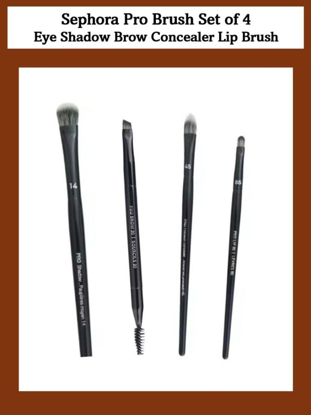 Sephora Pro Eye & Lip Brush Set of 4 New